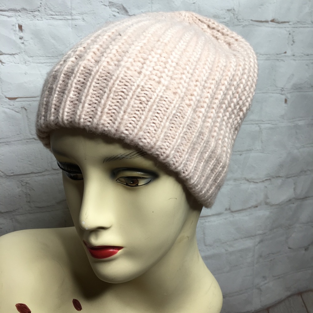 3/$25 NEW Cable Knit Pink/Beige Beanie Cap